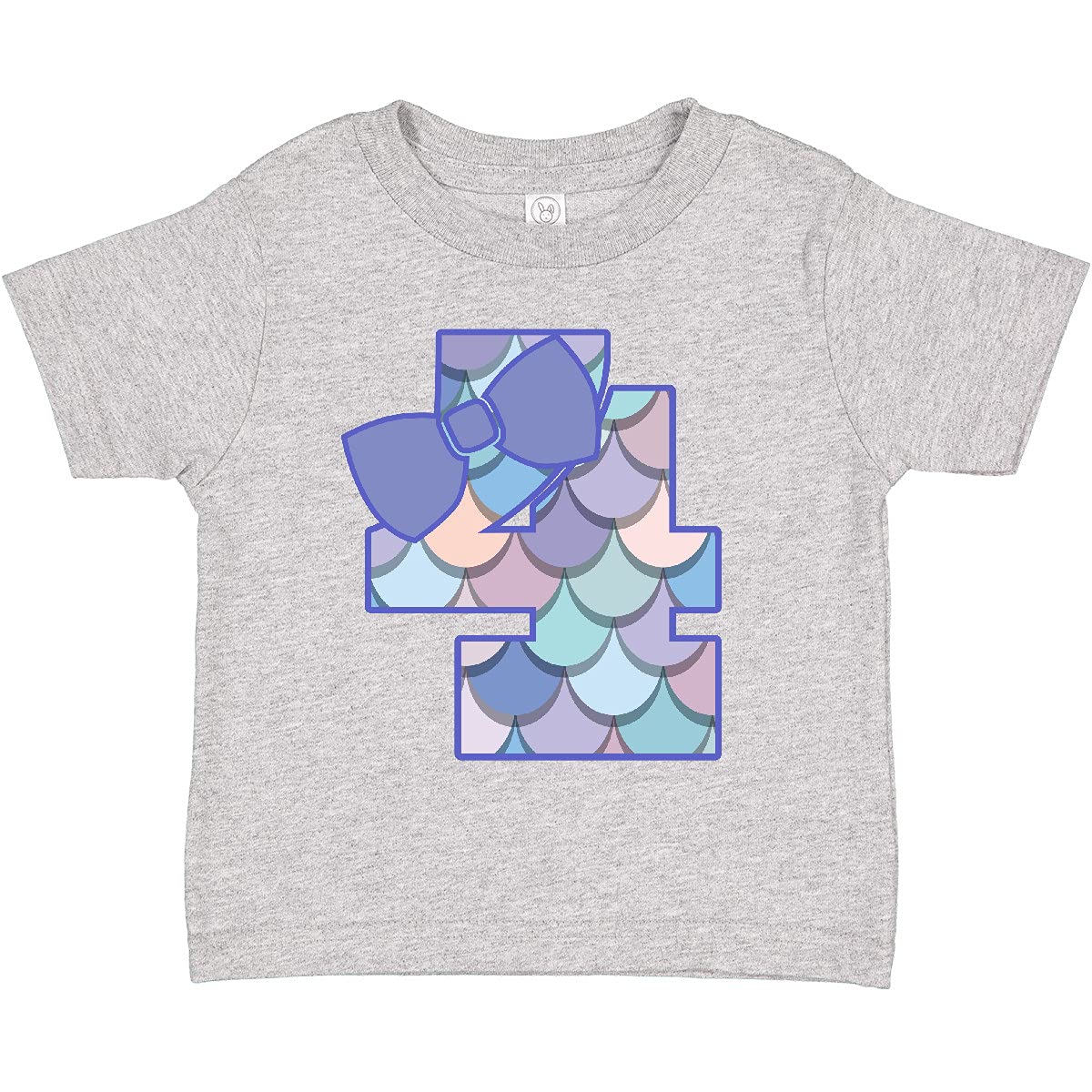 Inktastic 4th Birthday Mermaid Toddler T-Shirt for Girls - Cute 4 Year Old Mermaid Themed Birthday Outfit for Pool Parties & Beach Vacations