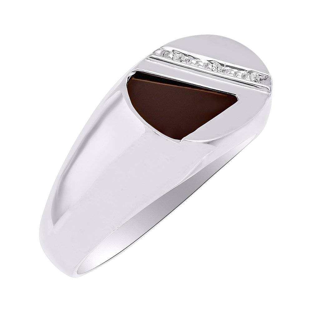 Rylos Men's Sterling Silver Designer Onyx Ring with Diamonds & Genuine Black Onyx - Sizes 8-13 | Elegant Mens Jewelry for Weddings, Parties & Formal Occasions