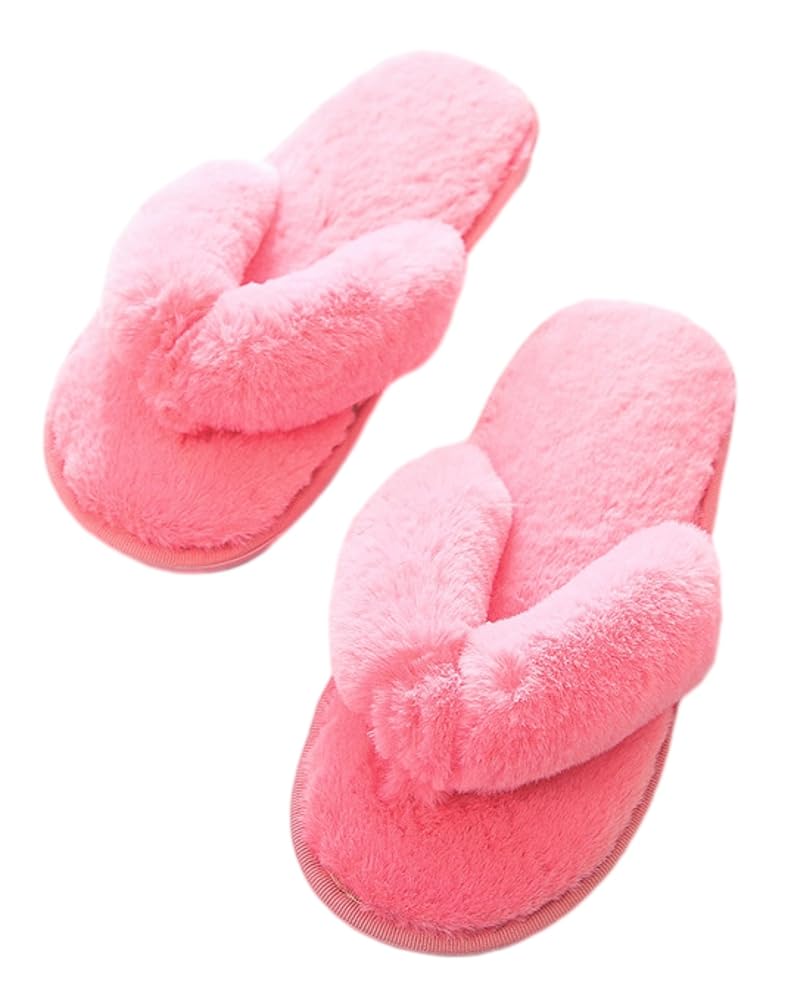 Comfy Fuzzy Flip Flops for Women & Men - Unisex Pillow Slides with Open Toe | Indoor/Outdoor House Slippers for Winter 2023 | Perfect for Home, Lounge & Backyard Relaxation