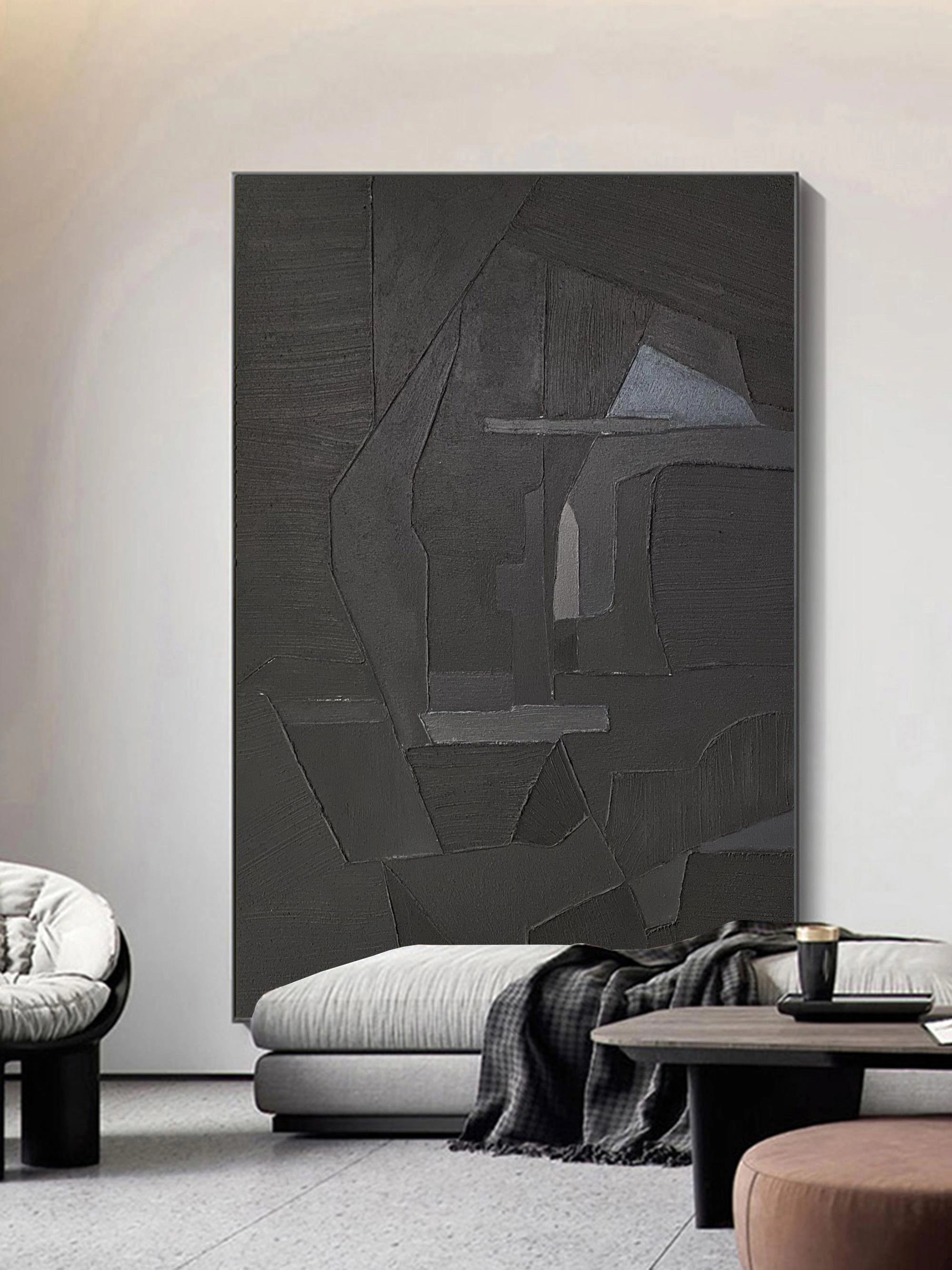 Minimalist Zen Canvas Painting #MZ009 - Modern Abstract Wall Art for Home, Office & Meditation Room Decor