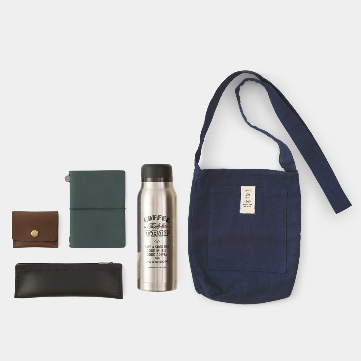 TRAVELER'S COMPANY Traveler's Factory Sacoche Navy Blue Crossbody Bag - Stylish & Functional for Travel, Work & Everyday Use