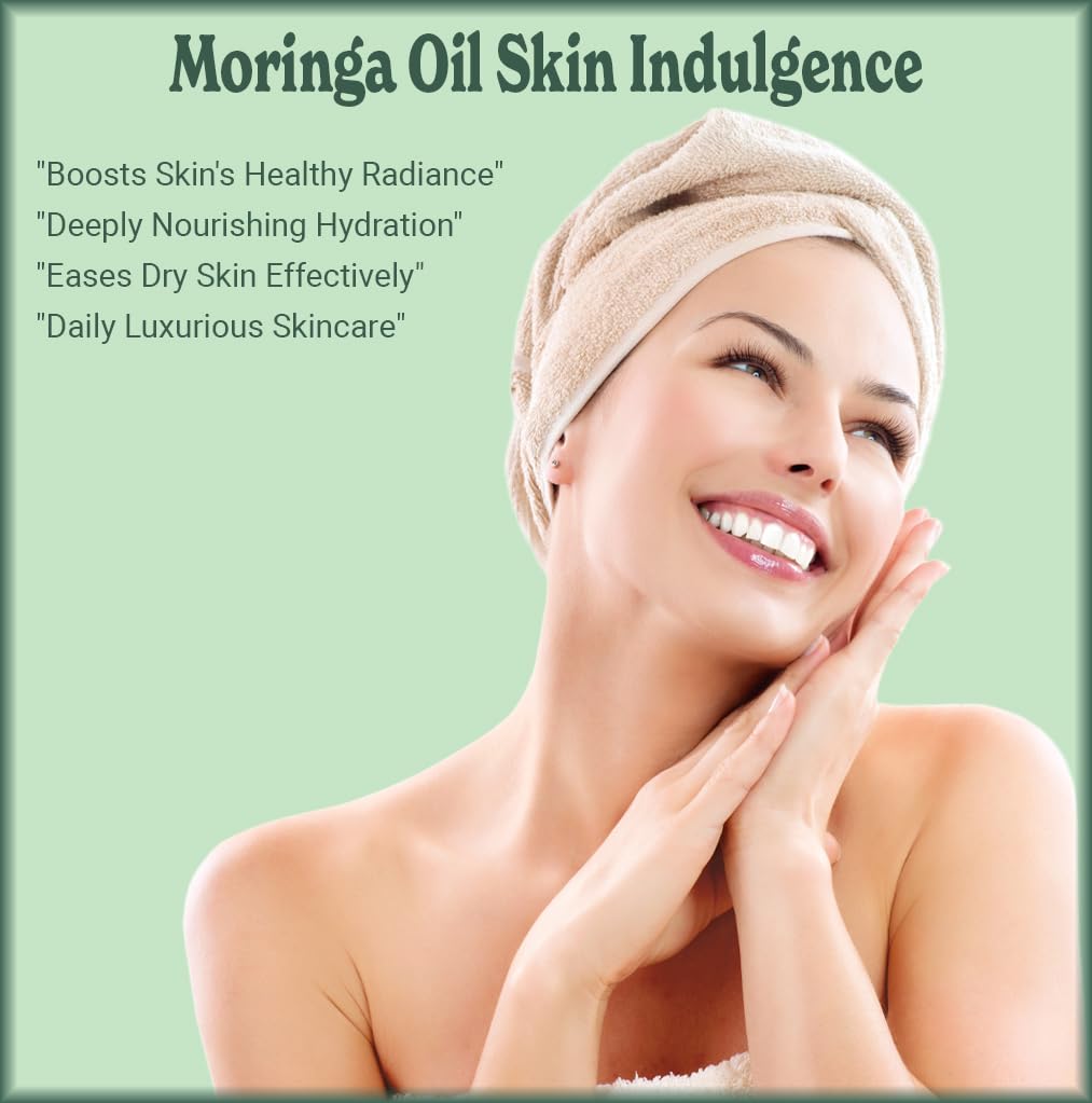 Organic Cold-Pressed Moringa Oil 1 Gallon - 100% Pure Nutrient-Rich Carrier Oil for Skin & Hair Care - Natural Moisturizer for Dry Skin, Scalp Treatment & DIY Beauty Recipes - USDA Certified for Face, Body & Hair Growth