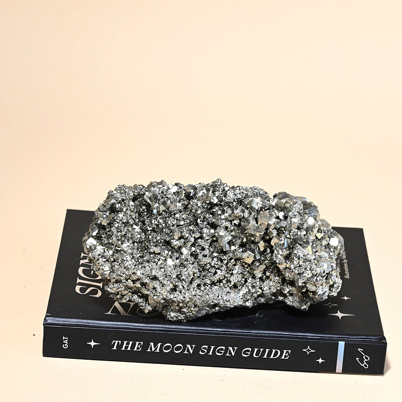 Natural Pyrite Cluster - 4lbs Raw Mineral Specimen for Home Decor, Crystal Healing & Collection | Perfect for Display, Meditation & Gifts