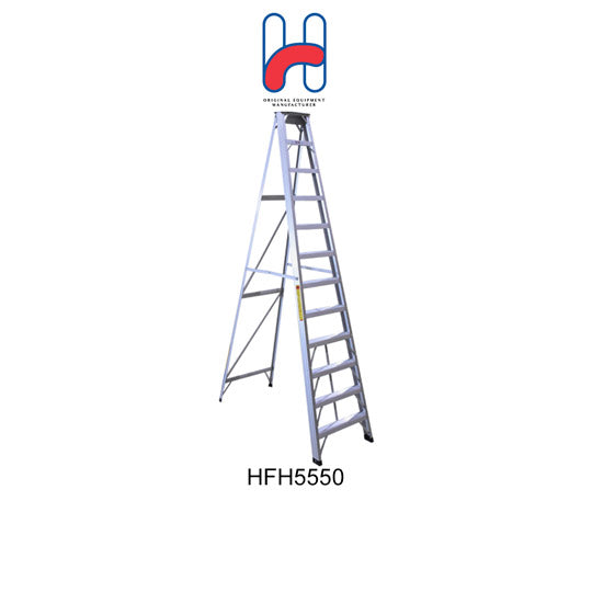 12 Step Aluminum Ladder XG 106CA12 (HFH5550) - Lightweight & Durable Extension Ladder for Home, Construction, and Roofing Work