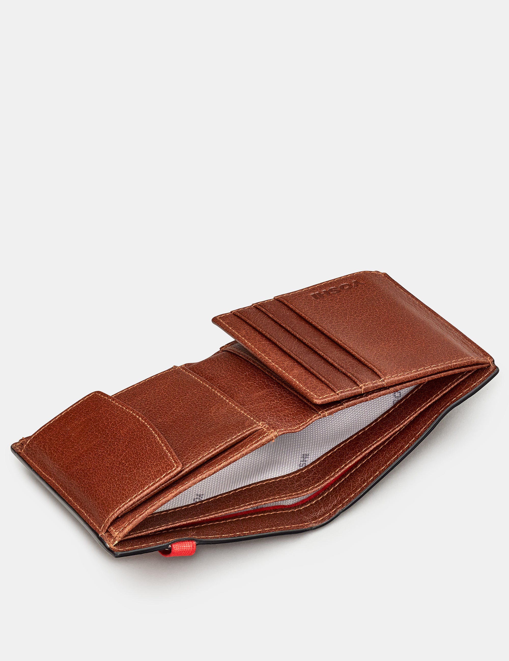 Two Fold Brown Leather Coin Pocket Wallet With Elastic Band - Stylish & Durable Men's Bifold Wallet for Cash, Cards & Coins - Perfect for Everyday Use, Travel & Gifts