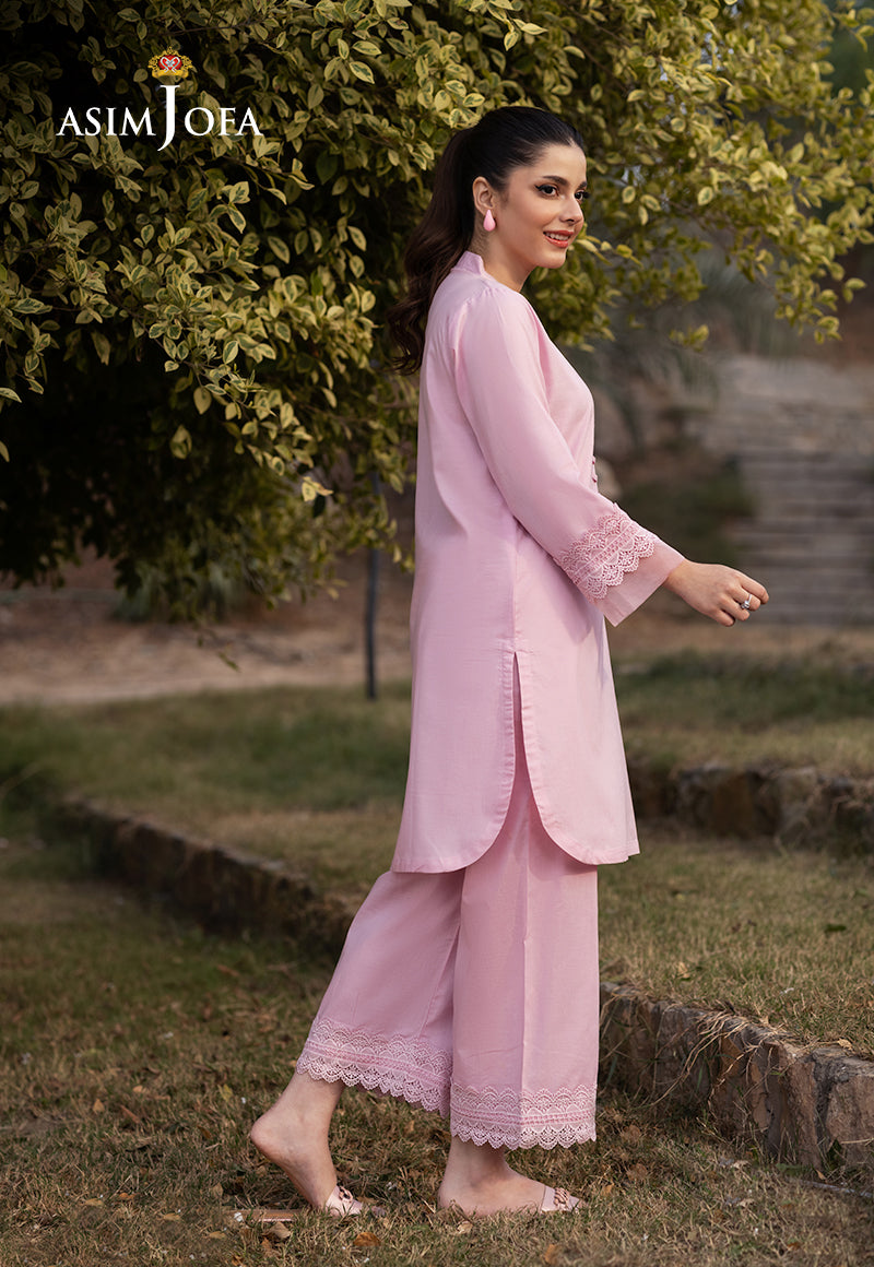 Asim Jofa Cambric Pink Stitched Suit for Women - Elegant Formal Wear for Weddings, Parties & Office Events