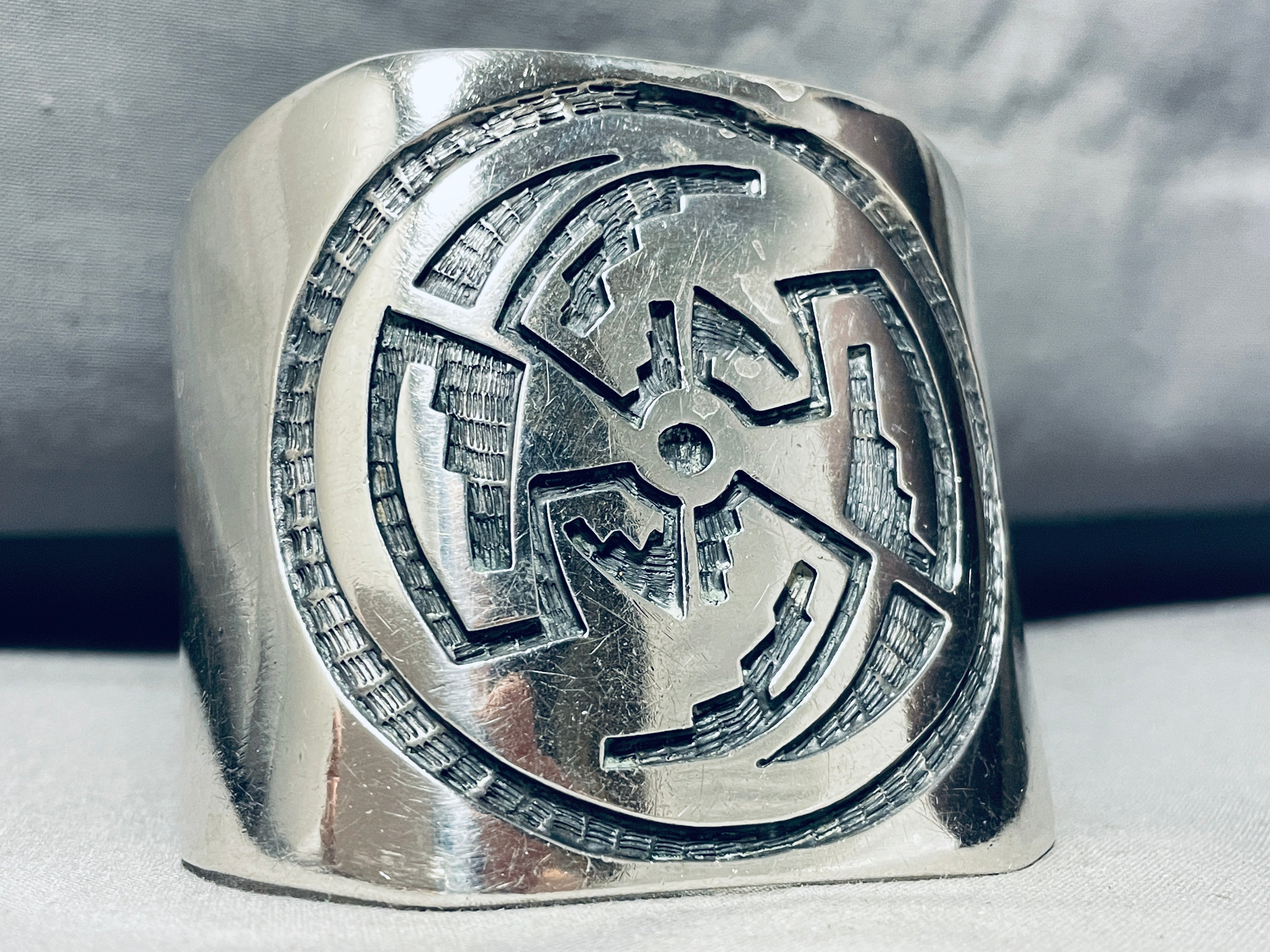 Vintage Hopi Sterling Silver Cuff Bracelet - 103 Grams Heavy Native American Handmade Jewelry for Women - Perfect for Boho Fashion, Gift Giving & Special Occasions