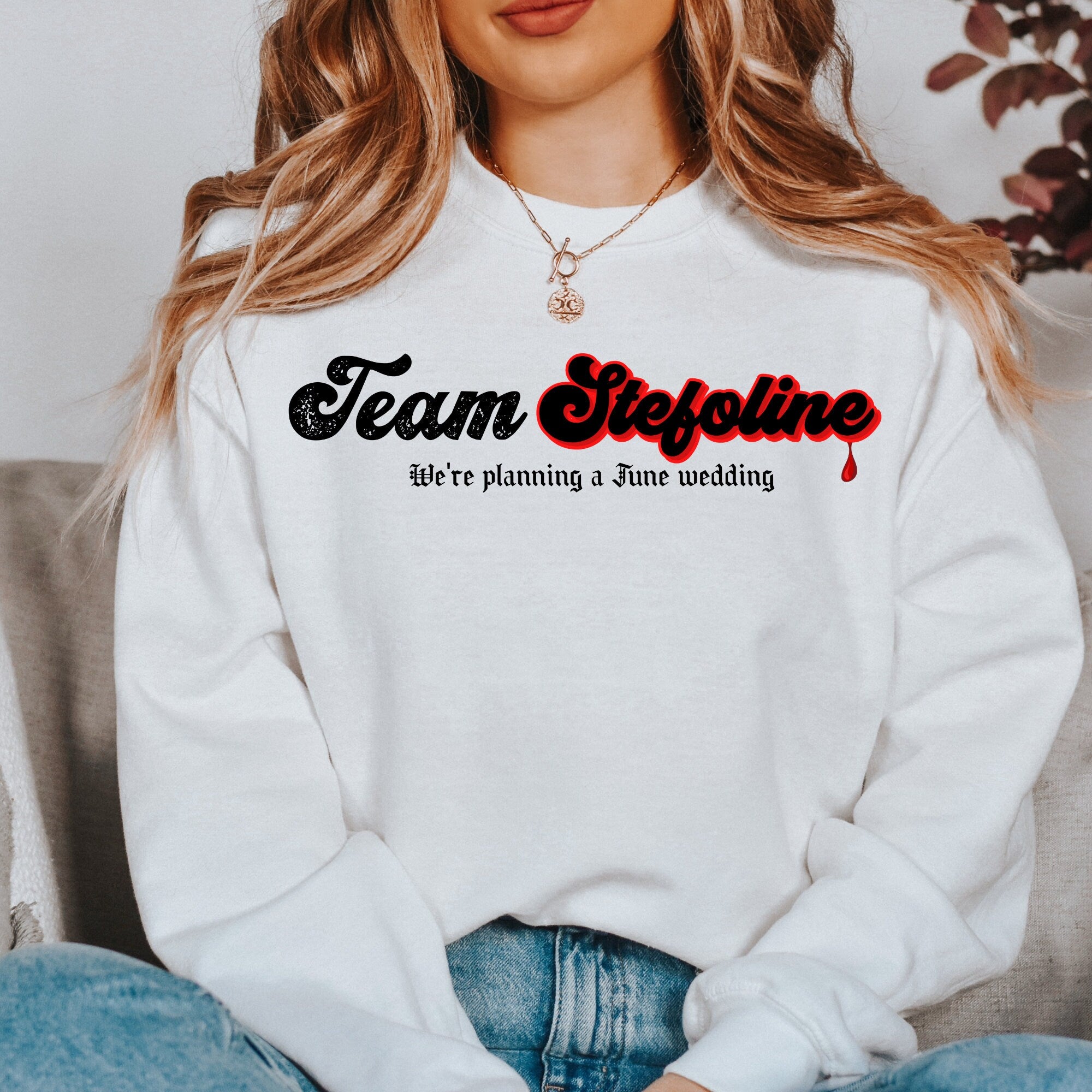 Team Stefoline Sweatshirt | The Vampire Diaries TVD Merch | Stefan Salvatore Inspired Apparel | Perfect TVD Fan Gift for Cosplay & Casual Wear