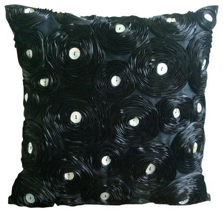 Red Art Silk Decorative Euro Sham Pillow Cover - Luxury Bedding Accent for Master Bedroom, Guest Room & Home Decor