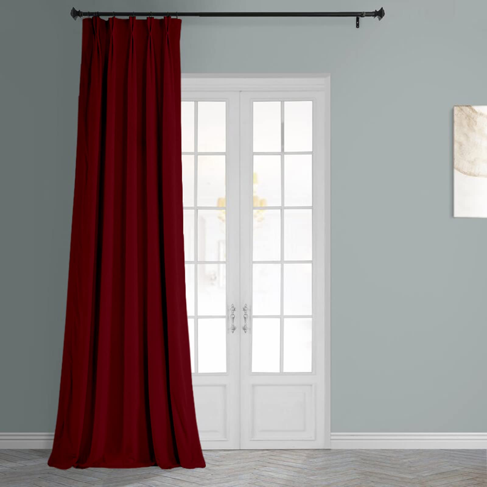 Magic Drapes Double Pinch Pleat Blackout Curtains - 100% Polyester Thermal Insulated Window Panels for Living Room & Bedroom (Burgundy, Custom Size) | Perfect for Home Theater, Nursery & Light Control