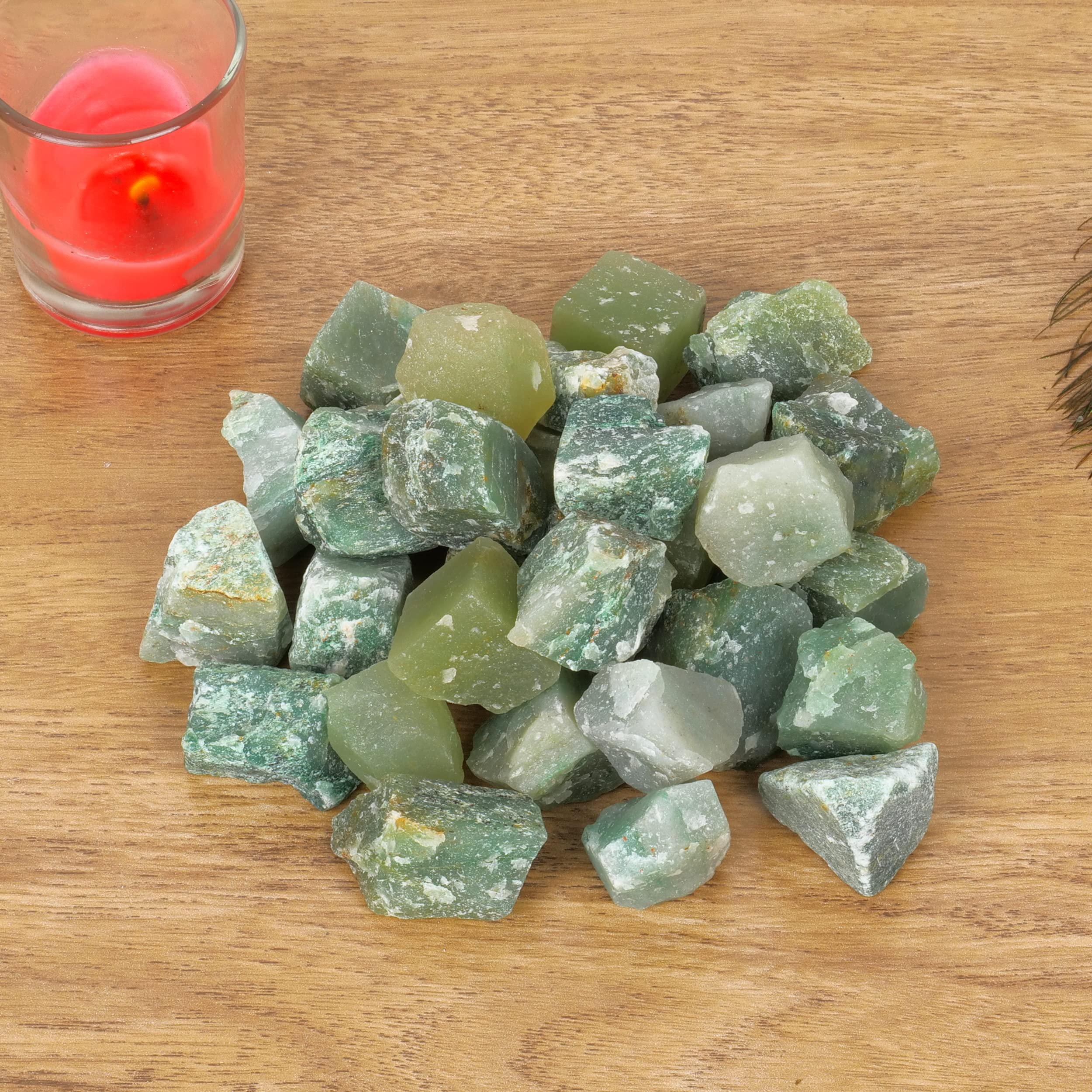 FASHIONZAADI Raw Jade Stone & Assorted Crystals - Real Rough Gemstones for Rock Tumbling, Reiki Healing, House Decor, Meditation & Jewelry Making