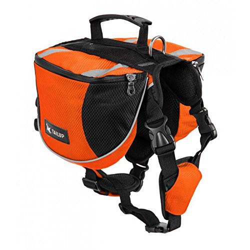 Meri Shopp Pet Dog Saddle Backpack Carrier - Adjustable Travel Harness for Small Dogs & Puppies, Orange - Perfect for Hiking, Camping & Outdoor Adventures