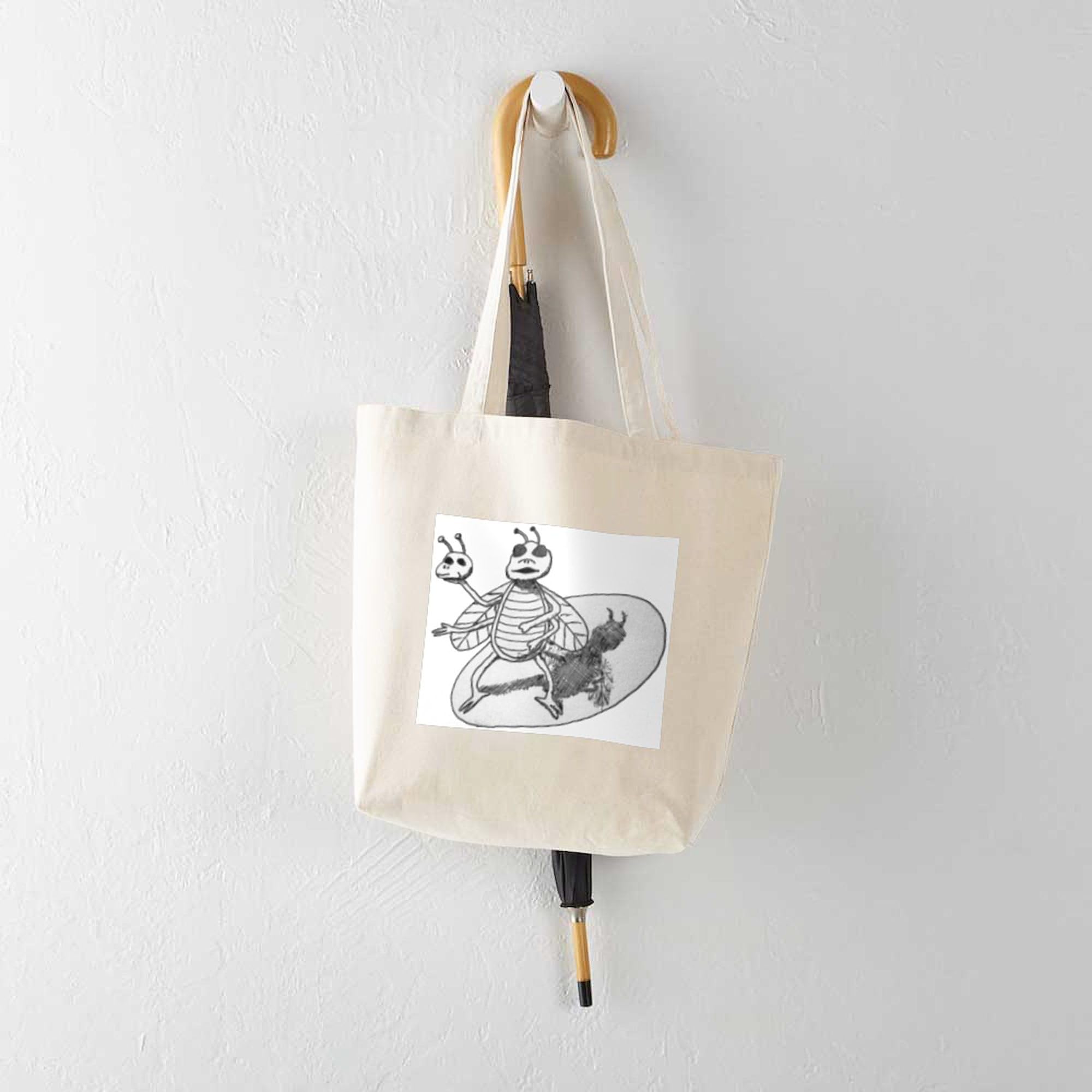 Acting Bug Tote Bag - Natural Canvas Reusable Shopping Bag for Groceries, Beach & Daily Use | Eco-Friendly & Durable
