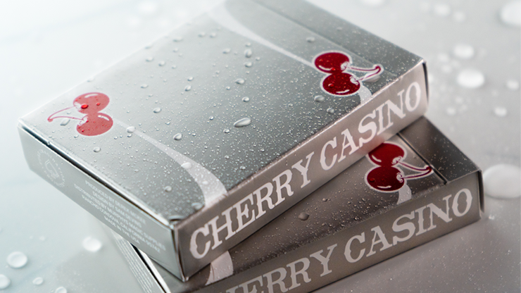 Premium Cherry Casino (McCarran Silver) Playing Cards - Classic Casino Style Poker Cards for Poker Nights, Magic Tricks & Card Games | Durable & Stylish Deck for Professional & Home Use