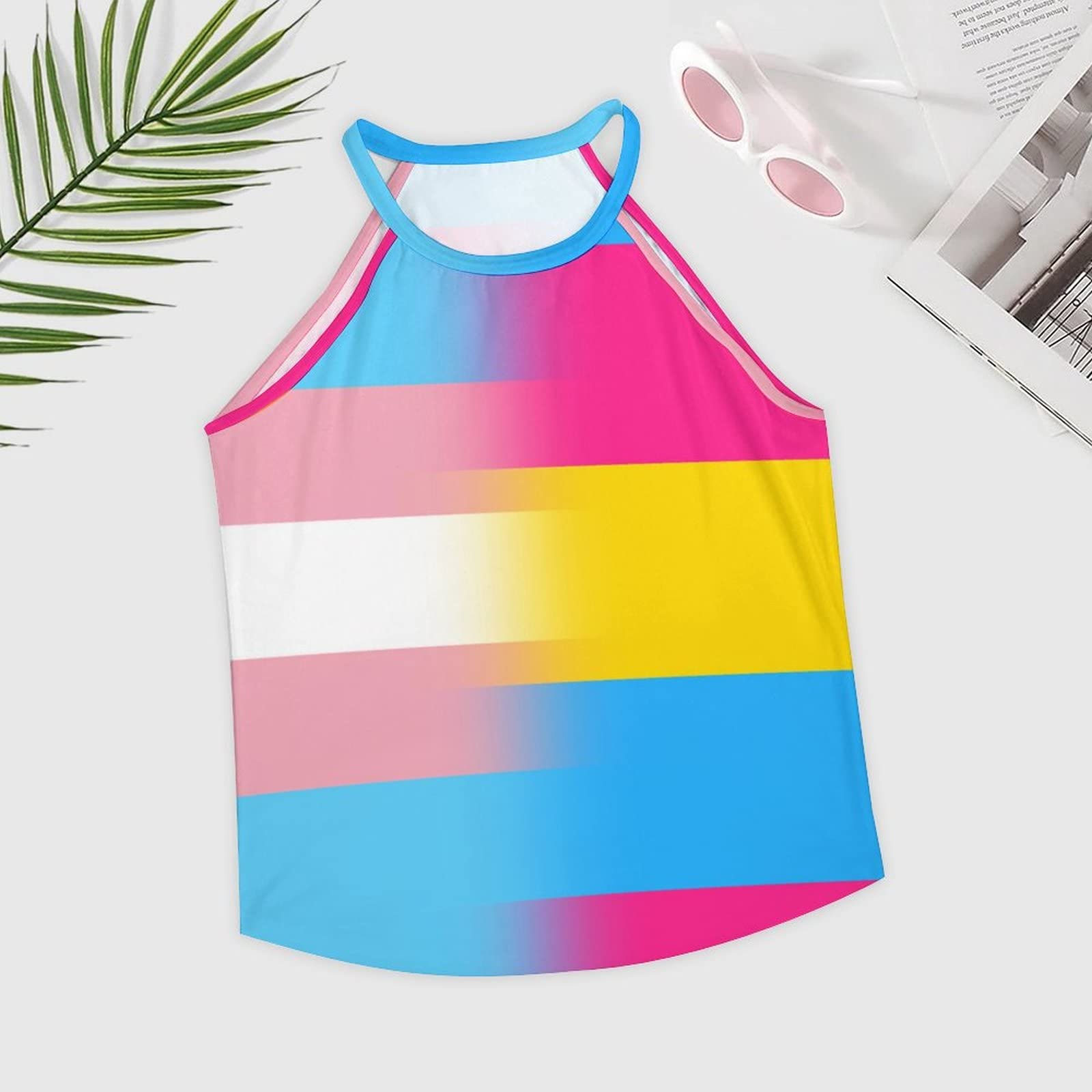 Transgender Pansexuality Pride Flag Tank Top for Women - Sleeveless Tunic Tee Shirt | LGBTQ+ Pride Apparel for Parades, Festivals & Daily Wear