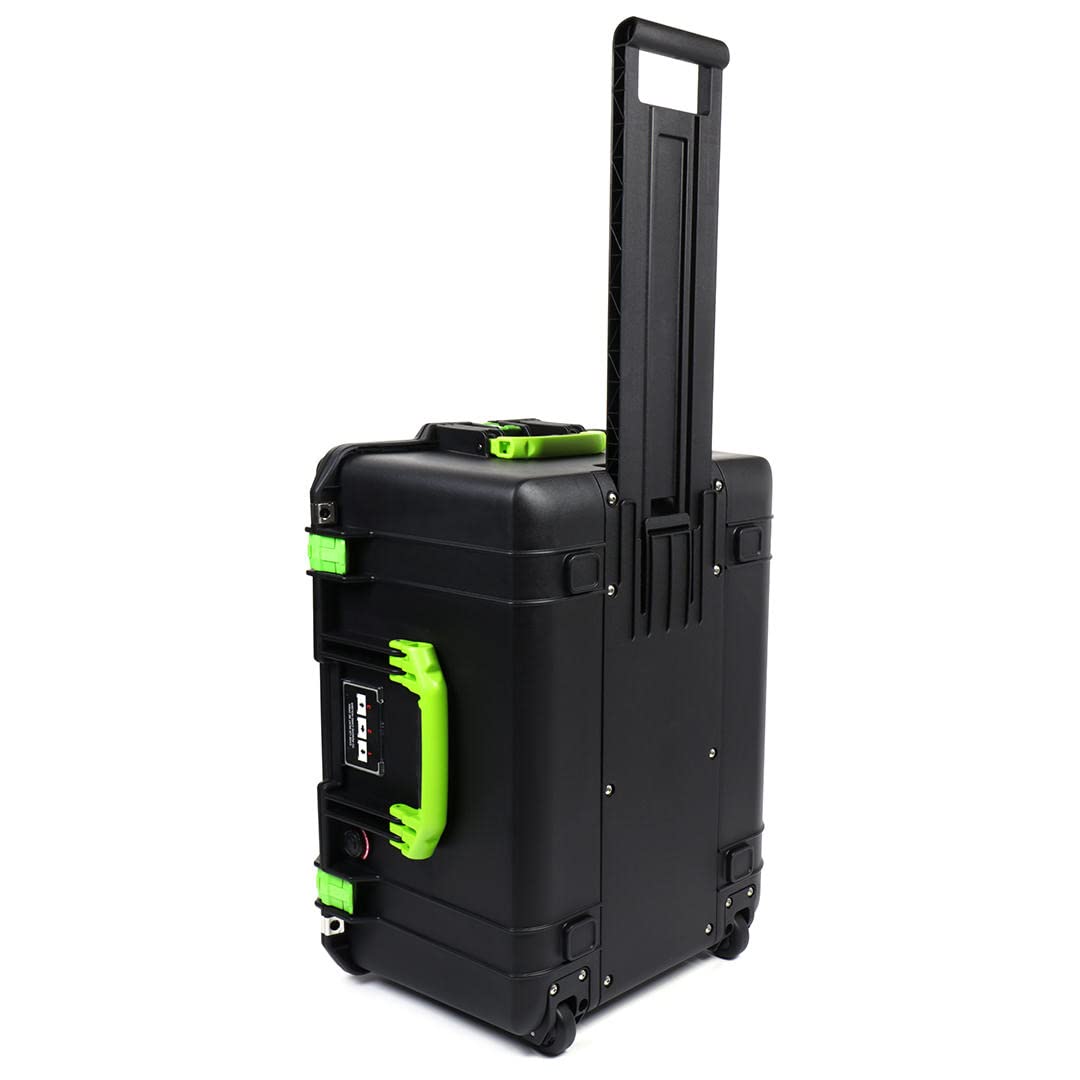 Pelican 1607 Air Case - Black & Lime Green Waterproof Rolling Hard Case with Wheels | Durable Protection for Camera Gear, Electronics & Travel Essentials | Perfect for Outdoor Adventures, Air Travel & Professional Equipment Storage