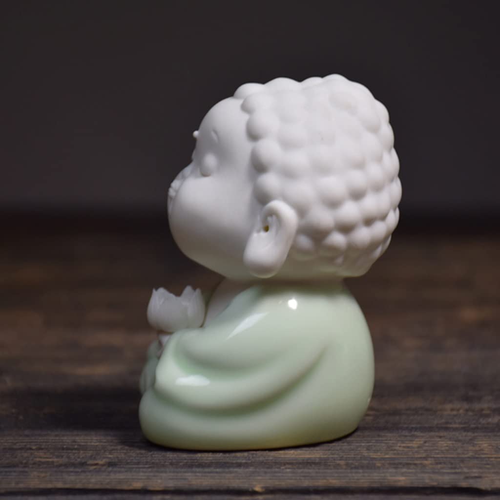 Little Cute Buddha Statue - Exquisite Ceramic Buddha Ornament for Home Decor, Meditation Room, Office Desk & Gift Giving | Handcrafted Zen Decor for Peace & Happiness
