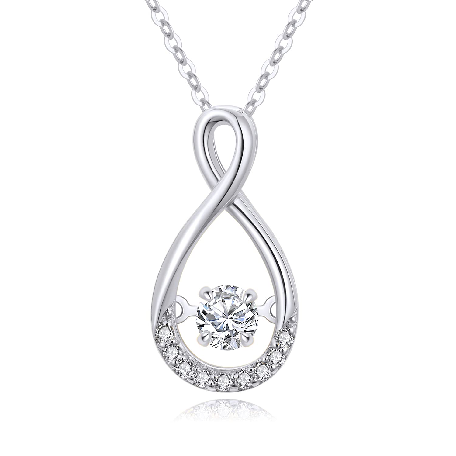 14K Gold Infinity Necklace for Women - Moissanite Love Pendant Jewelry, 16-18 Inch Adjustable Chain, Perfect Anniversary Gift for Wife, Mother, Girlfriend | Elegant Everyday Wear & Special Occasion Gift