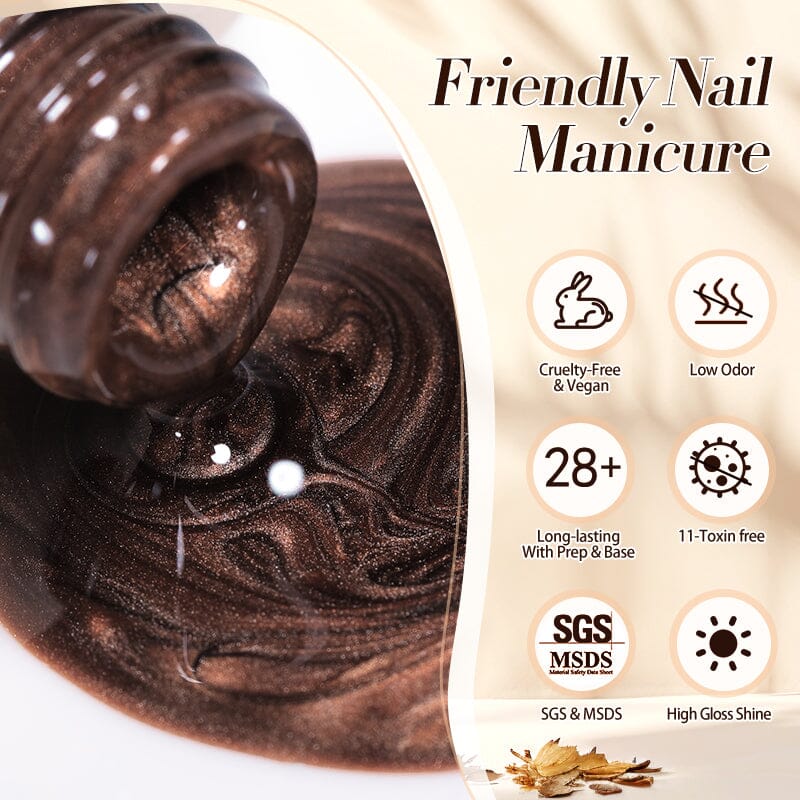 MY80 Dark Chocolate Magnetic Gel Polish for Nails - 10ml Water Light Cat Design - Perfect for Salon & Home Manicures