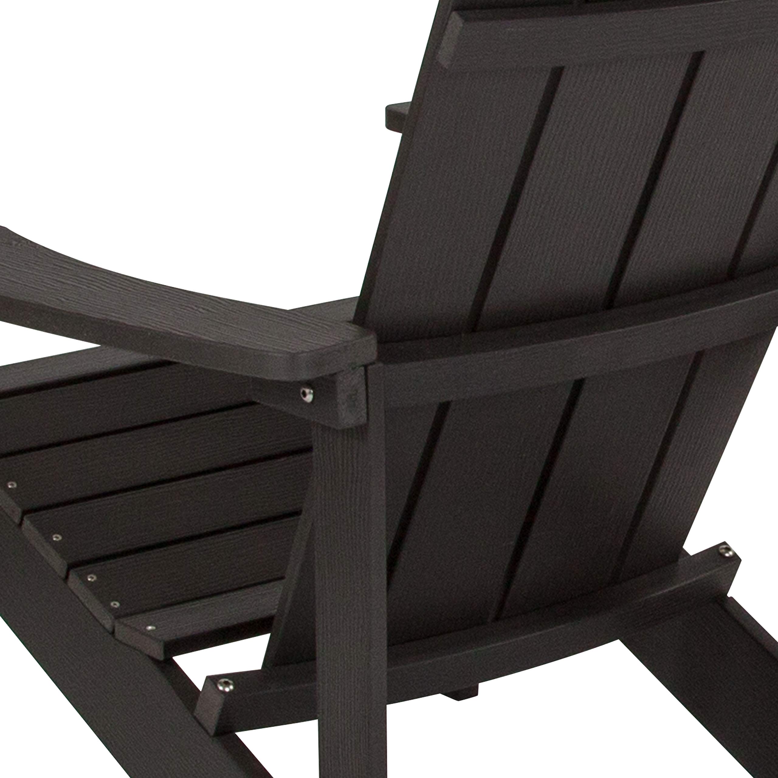 Flash Furniture Charlestown Commercial Grade Indoor/Outdoor Adirondack Chair - Weather Resistant Durable Poly Resin Deck & Patio Seating in Slate Gray - Perfect for Backyards, Poolside Lounging & Beach Houses