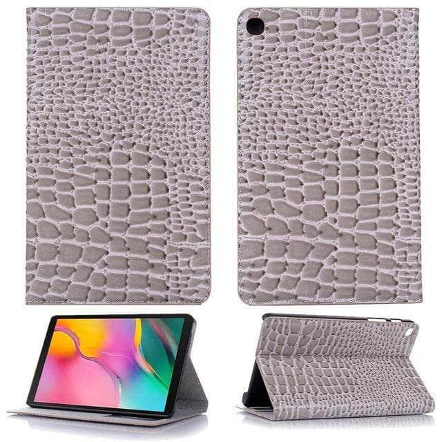 Ultra Slim Smart Cover for Samsung Galaxy Tab A 8.0 (2019) SM-T290/SM-T295 - Crocodile Pattern Case - Perfect for Work, Travel & Home Use