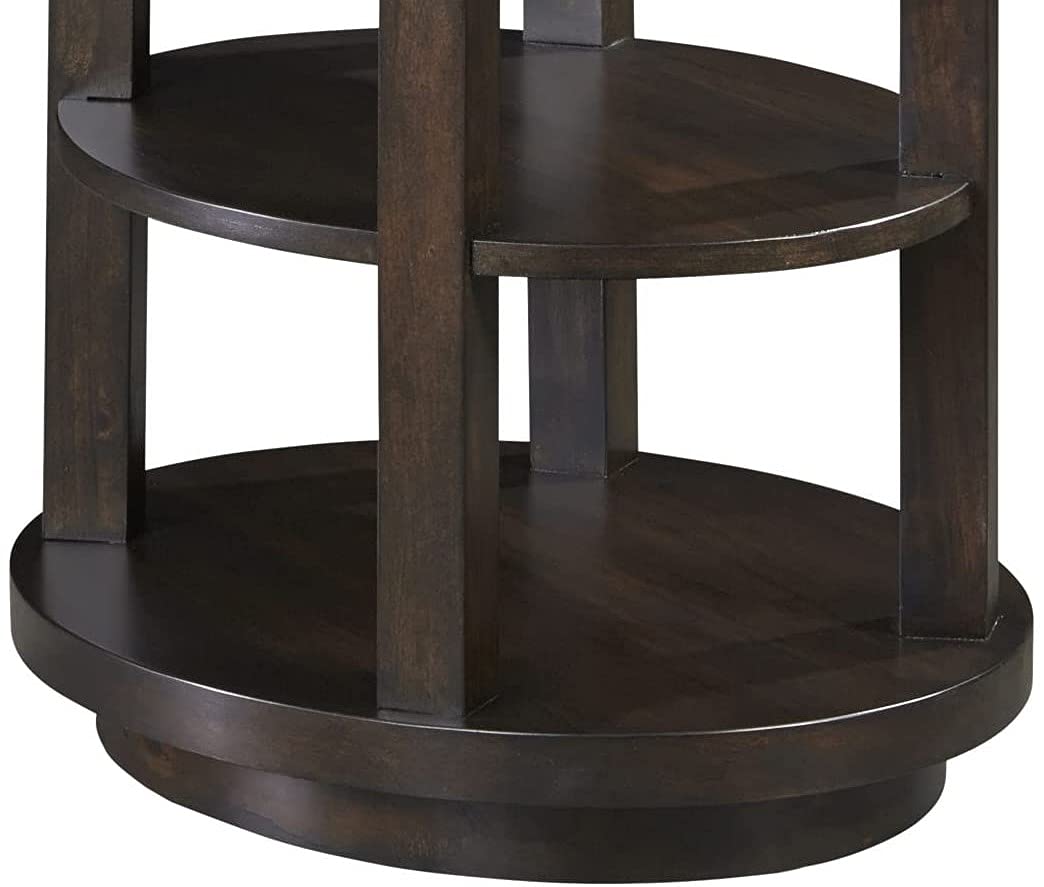 Progressive Furniture Grove Park Oval End Table - Brown Wooden Side Table for Living Room, Bedroom & Office - Perfect for Lamps, Books & Decor