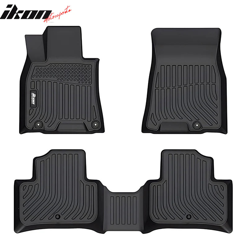 IKON All-Weather TPE Floor Mats for 2022-2025 Genesis GV70 - 1st & 2nd Row Custom Fit Car Floor Liners - Durable Protection for Rain, Snow, Mud - Perfect for Daily Commute, Road Trips & Family Adventures