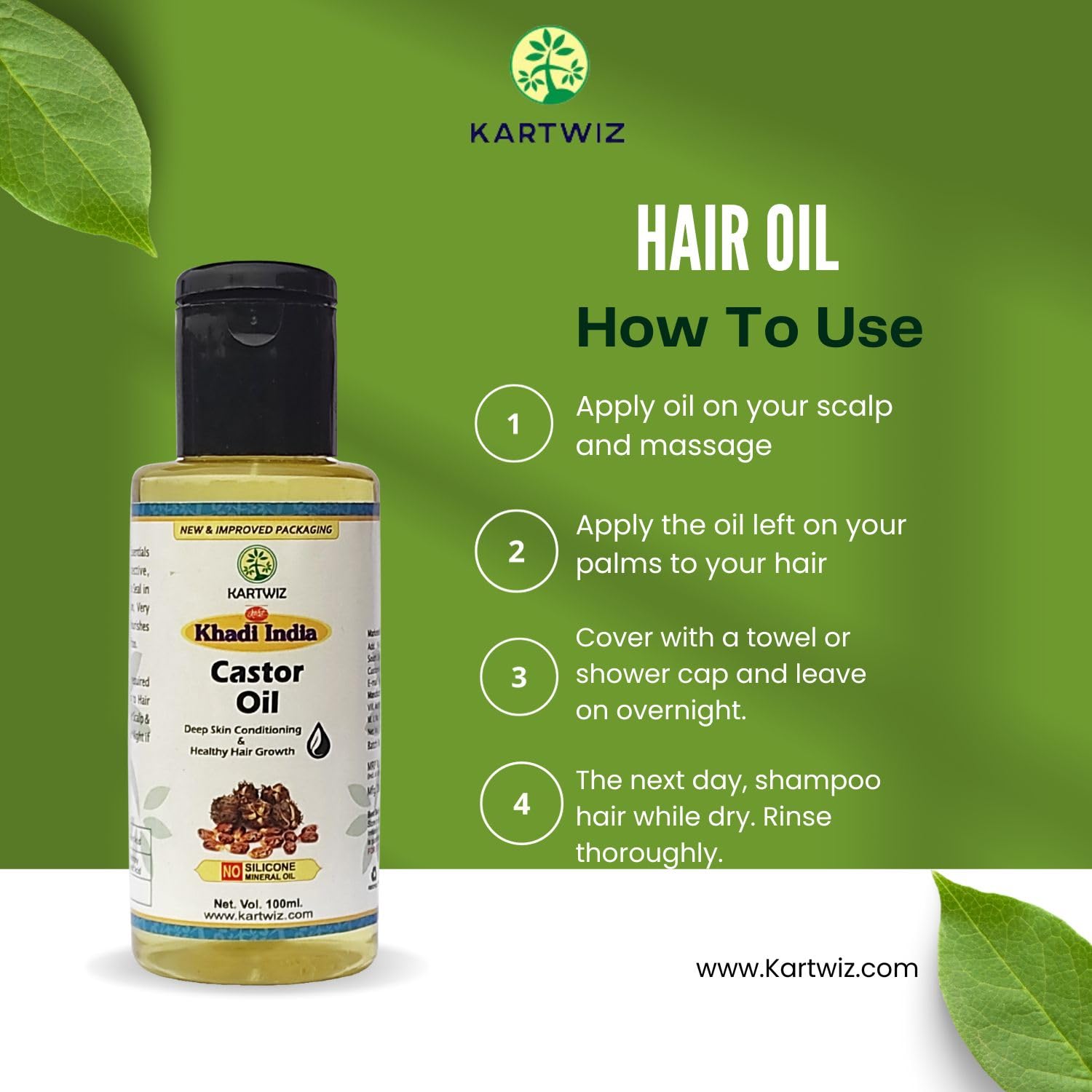 Organic Cold-Pressed Castor Oil for Hair Growth & Skin Care - 200ml (Pack of 2) - Natural Eyelash & Eyebrow Enhancer, Deep Conditioner for Dry Scalp & Face Moisturizer | Perfect for DIY Beauty Treatments & Massage Therapy