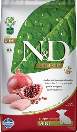 Farmina N&D Prime Grain-Free Dry Dog Food for Puppies - Chicken & Pomegranate Recipe | Small Breed Formula for Healthy Growth & Digestion | Perfect for Mini Dogs at Home or Travel