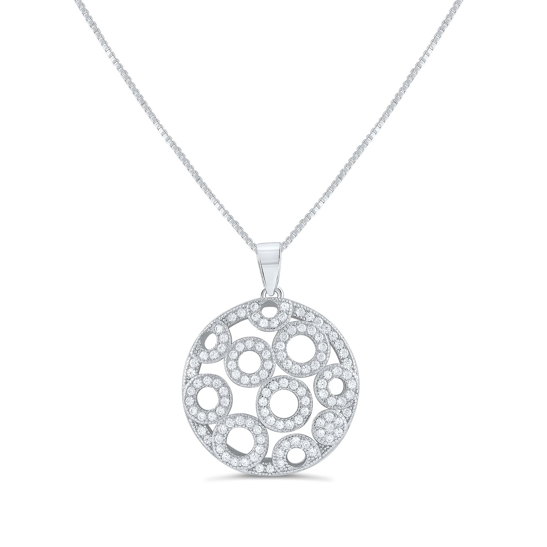 Sterling Silver Cz Charm Necklace for Women & Teens - Elegant Gift & Party Wear