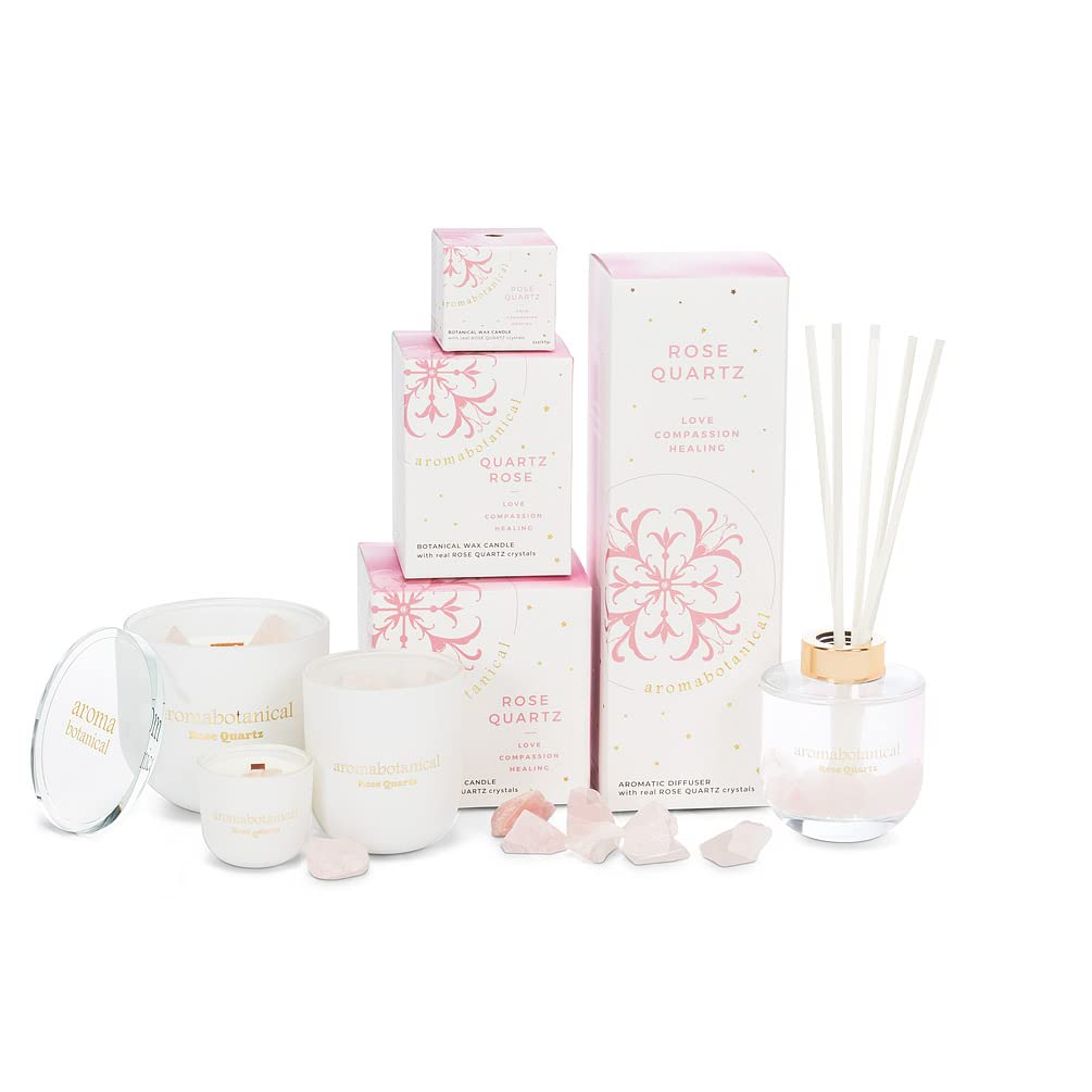 Large Rose Quartz Candle - Natural Crystal Aromatherapy Candle for Relaxation, Meditation & Home Decor | Perfect for Spa, Yoga & Gift Giving