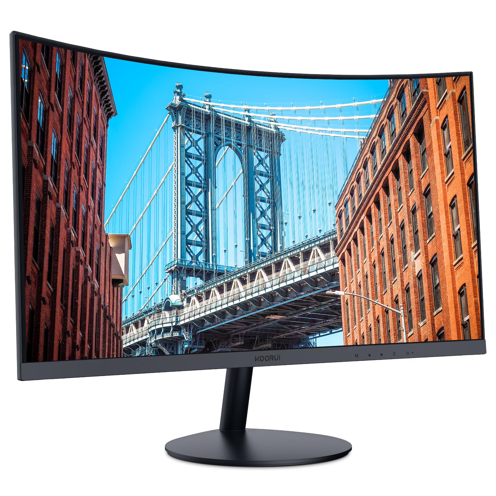 KOORUI 27 Inch Curved Gaming Monitor - Full HD 1080P, 75Hz Refresh Rate, 1800R Curvature, LED Display with HDMI & VGA Ports, Tilt Adjustment & Eye Care Technology - Perfect for Home Office, PC Gaming & Entertainment (Black, Model 27N5C)