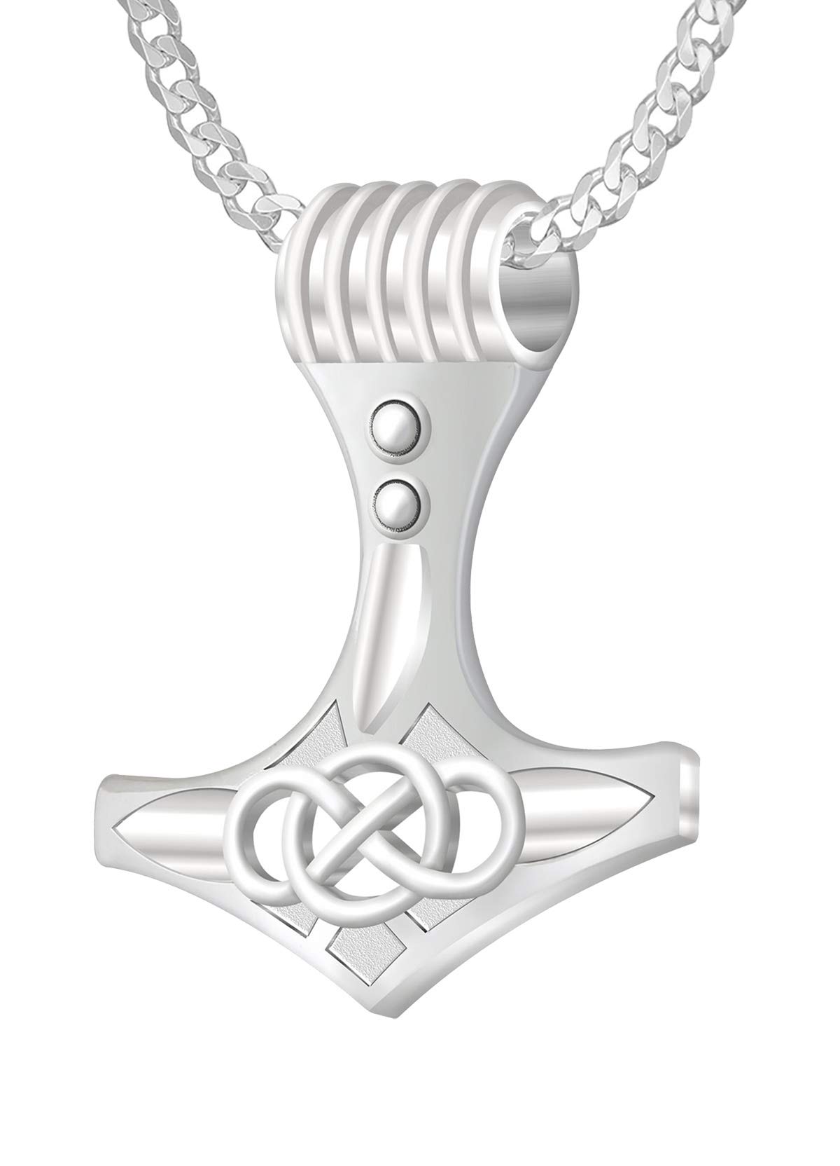 925 Sterling Silver Thor's Hammer Pendant Necklace - Viking Jewelry for Men, 43mm Large Norse Mythology Inspired Jewelry - Perfect for Gifts, Cosplay & Viking Enthusiasts