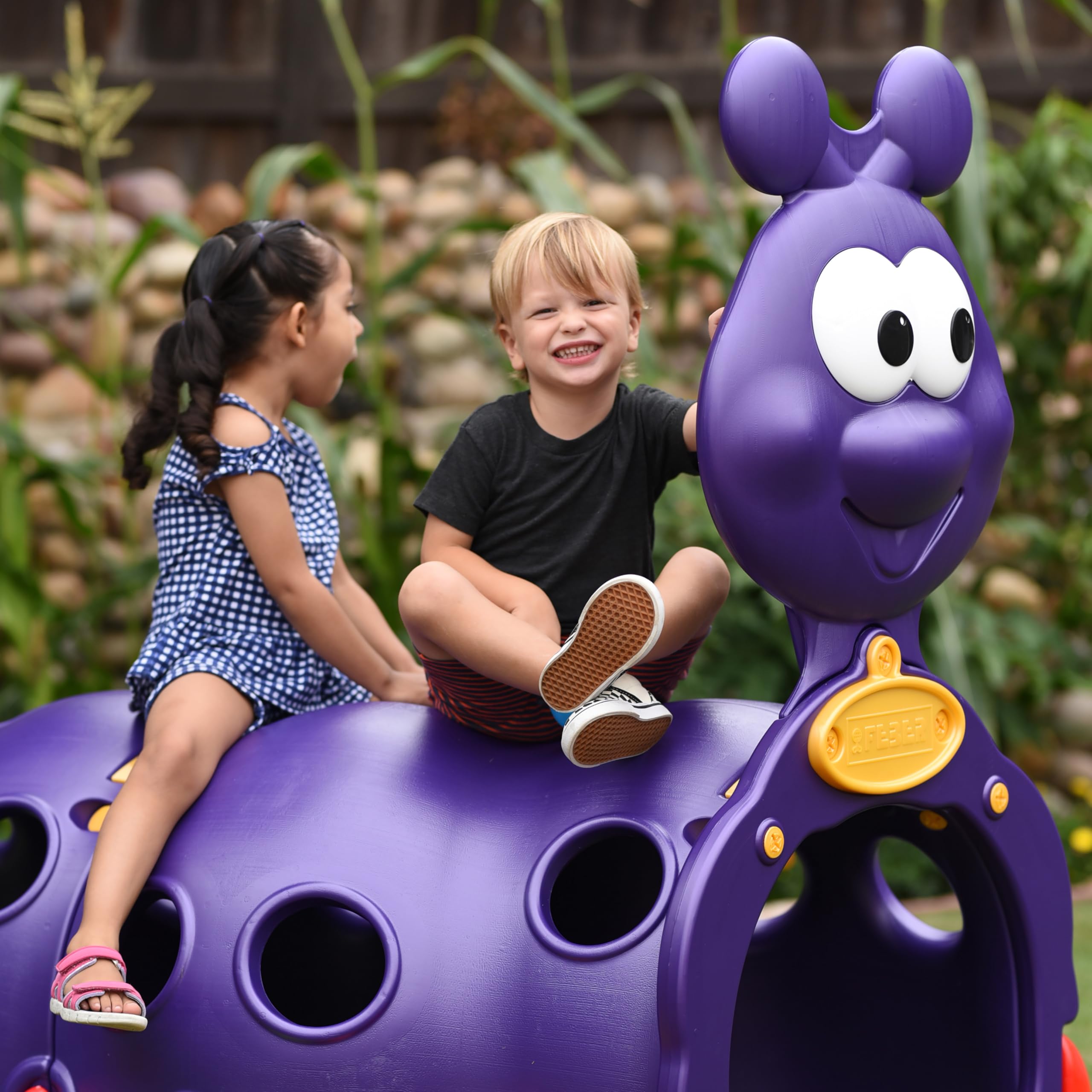 ECR4Kids ELR-12511 Purple Peek-A-Boo Caterpillar Climbing Play Structure for Toddlers & Kids - Indoor/Outdoor Play Equipment for Backyard, Daycare & Preschool - Encourages Active Play & Motor Skills Development