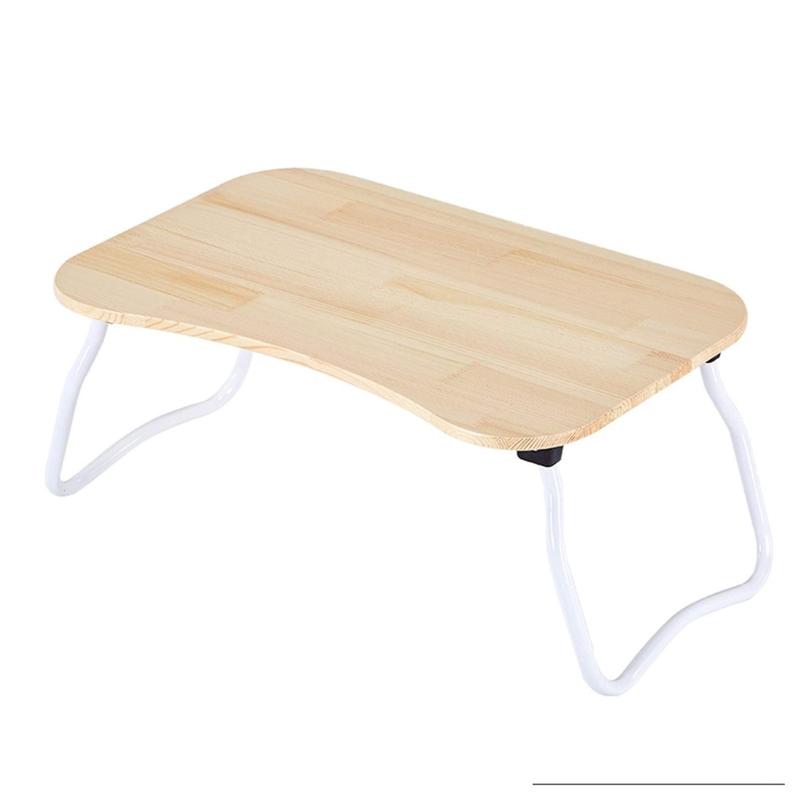 Portable Bamboo Overbed Laptop Table with Drawer - Foldable Adjustable Bed Desk for Notebook, Gaming & Work - Ergonomic Flower Design for Home, Office & Dorm Use - Perfect for Working, Studying & Relaxing in Bed