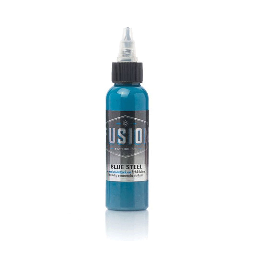 Premium Blue Steel Fusion Ink - 1 oz Bottle for Calligraphy, Tattoo & Art Projects - High-Quality Waterproof Ink for Professional & DIY Use
