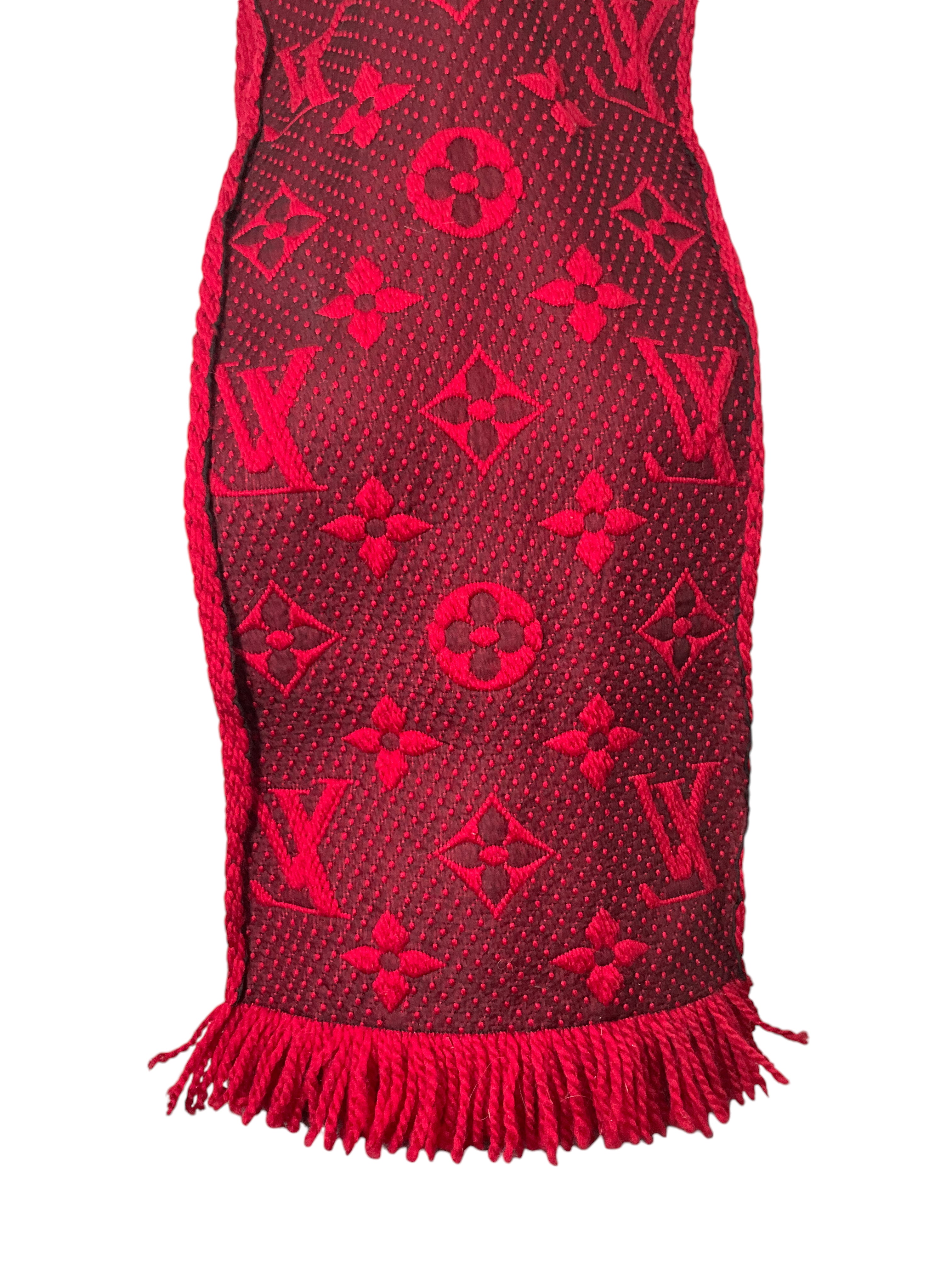 Authentic Louis Vuitton Monogram Logomania Fringe Scarf - Luxury Designer Cashmere Shawl for Women - Perfect for Parties, Travel & Fashion Accessories