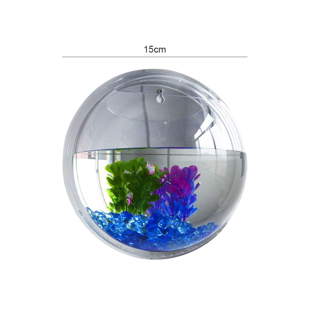 TOPINCN Acrylic Wall Hanging Fish Tank - Decorative Mini Aquarium for Betta Fish, Hydroponic Air Plants & Flowers | Perfect for Home, Office Decor & Zen Spaces