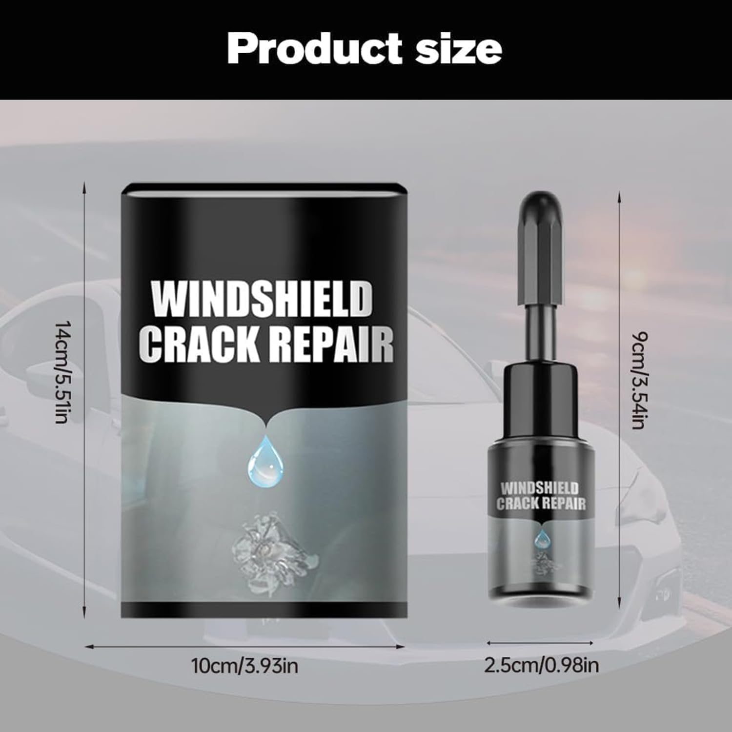 2PCS Car Windshield Crack Repair Kit - 2024 Upgraded Windshield Repair Kit for Cars, Trucks & Buses | Fix Cracks & Chips | Multi-Functional Automotive Glass Repair Tool | Perfect for Road Trips & Emergency Repairs