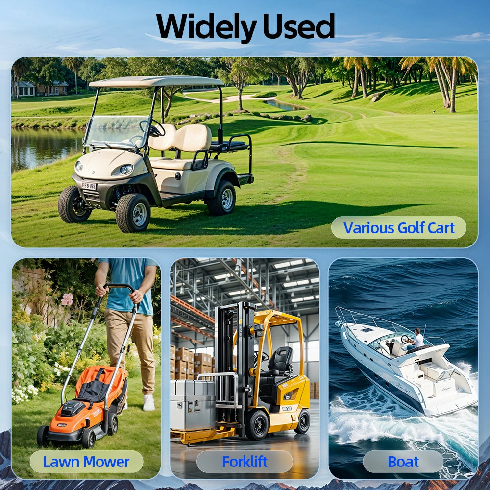 48V 100Ah Lithium Golf Cart Battery with Bluetooth - Long Lasting Power for Golf Carts, Electric Vehicles & Off-Grid Applications - Perfect for Golf Courses, RV Camping & Solar Energy Storage