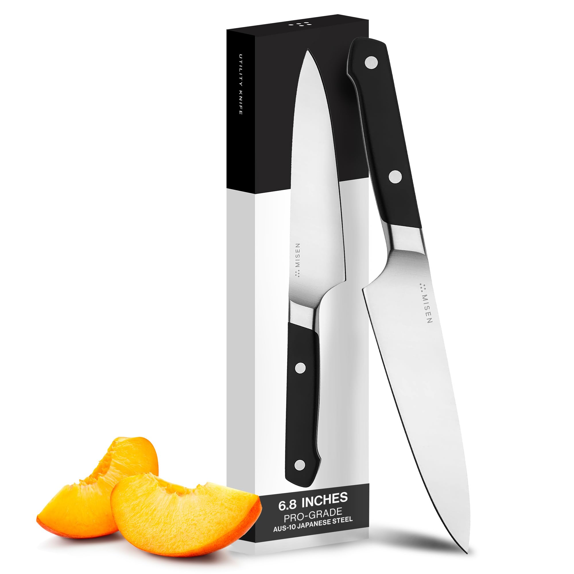 Misen Ultimate 6.8 Inch Chef's Knife - Professional Japanese High Carbon Stainless Steel Kitchen Knife - German & Japanese Hybrid Blade - Perfect for Slicing, Dicing & Chopping - Ideal for Home Cooks & Professional Chefs - Black