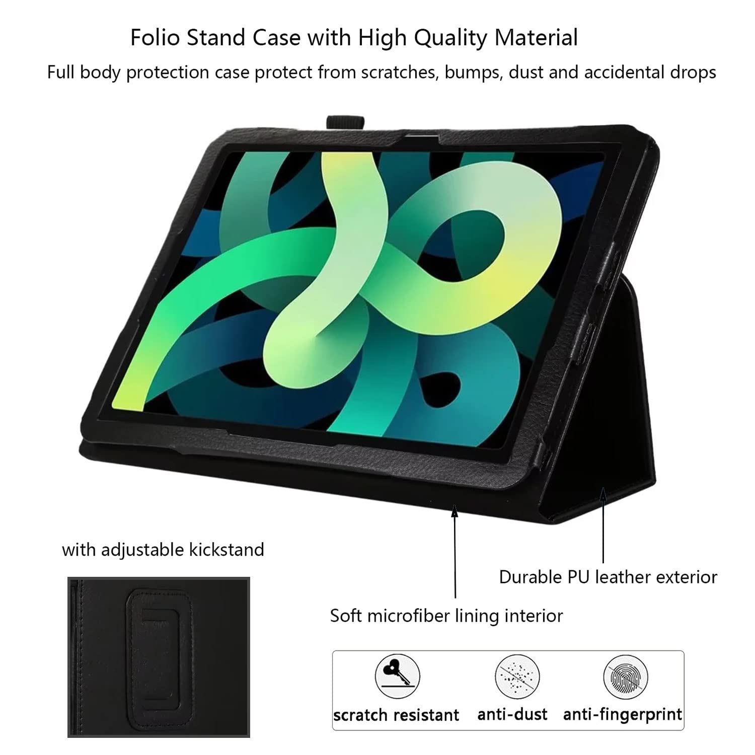 Premium Shockproof PU Leather Case for Apple iPad 10th Generation 10.9 Inch (2022) - Auto Sleep/Wake Folio Cover with Pencil Holder & Adjustable Kickstand | Perfect for Work, Study, and Travel Protection