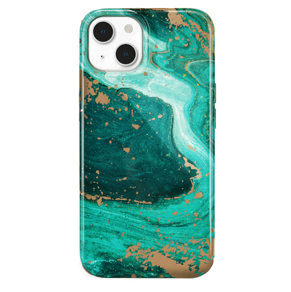 Emerald Marble iPhone Case - Elegant Protective Cover for iPhone 13/14/15 Pro Max - Perfect for Work, Travel & Everyday Use
