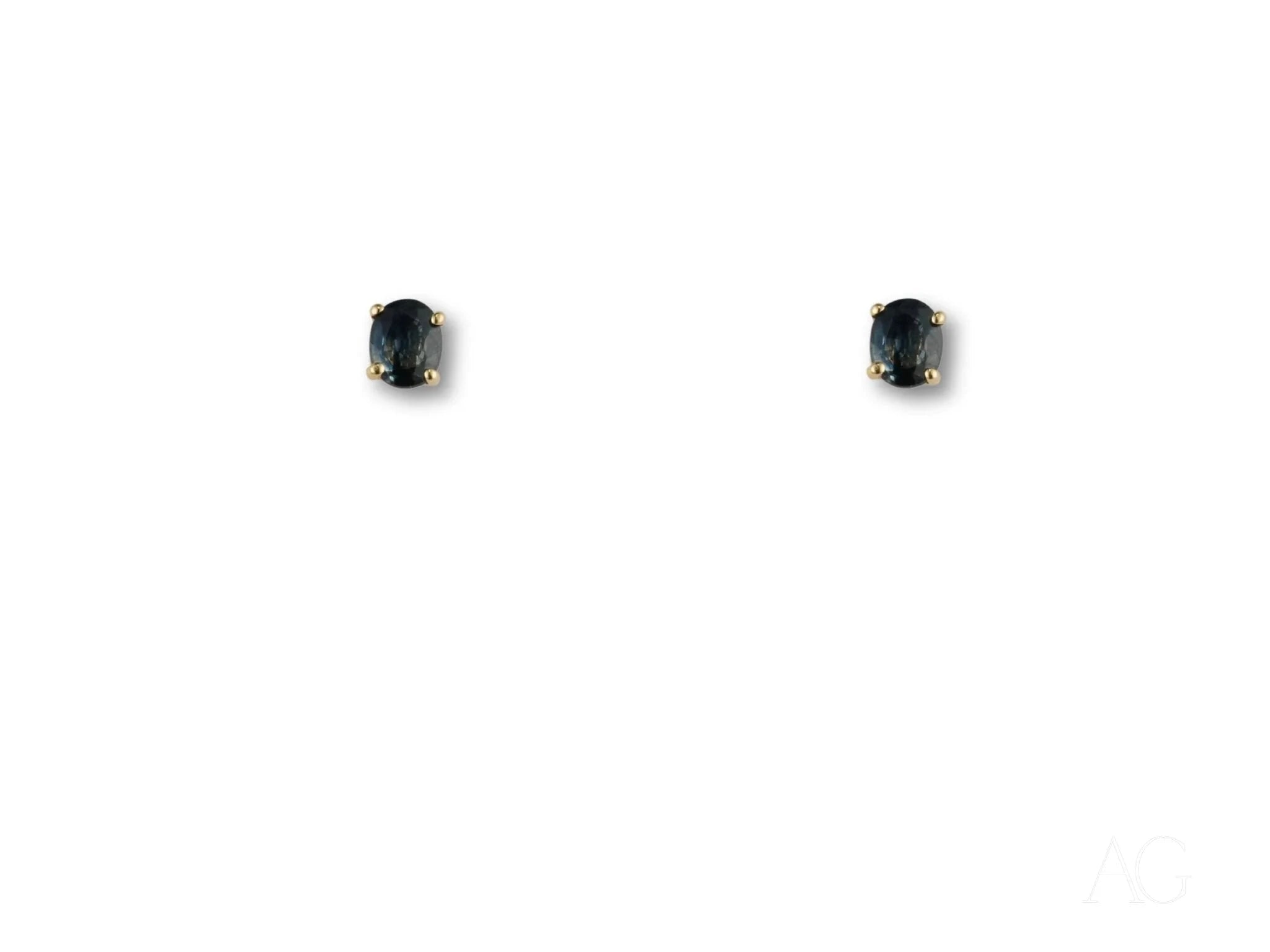 18K Gold Sapphire Stud Earrings for Women - Genuine Blue Sapphire Gemstone Jewelry - Perfect for Weddings, Anniversaries & Special Occasions