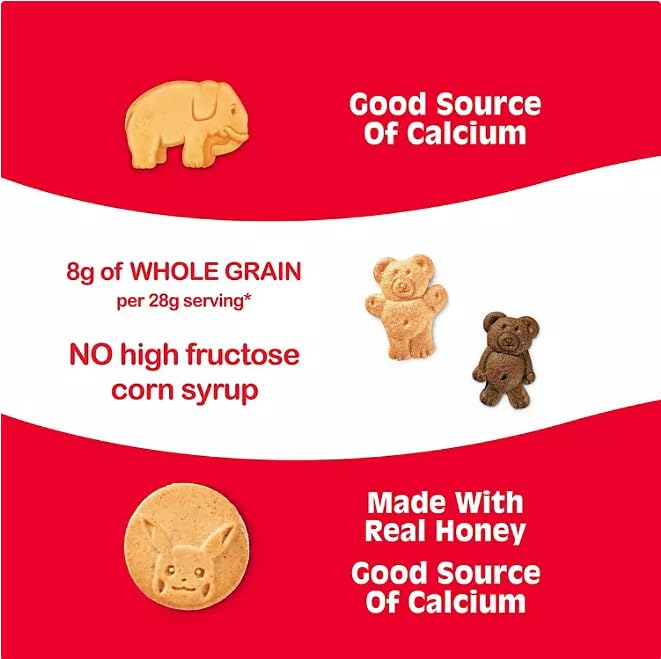 Schoolhouse Snacks Graham Cracker Variety Pack - 40ct Kids Snacks with Pokemon, Barnum's Animal Crackers & Teddy Grahams | Perfect for School Lunches, After-School Treats & Birthday Party Snacks