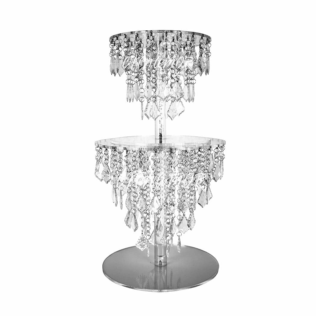 10 Inch Acrylic Crystal Cake Stand - Elegant Cupcake & Dessert Display for Weddings, Parties & Events - Perfect for Wedding Cake, Dessert Table & Party Decorations