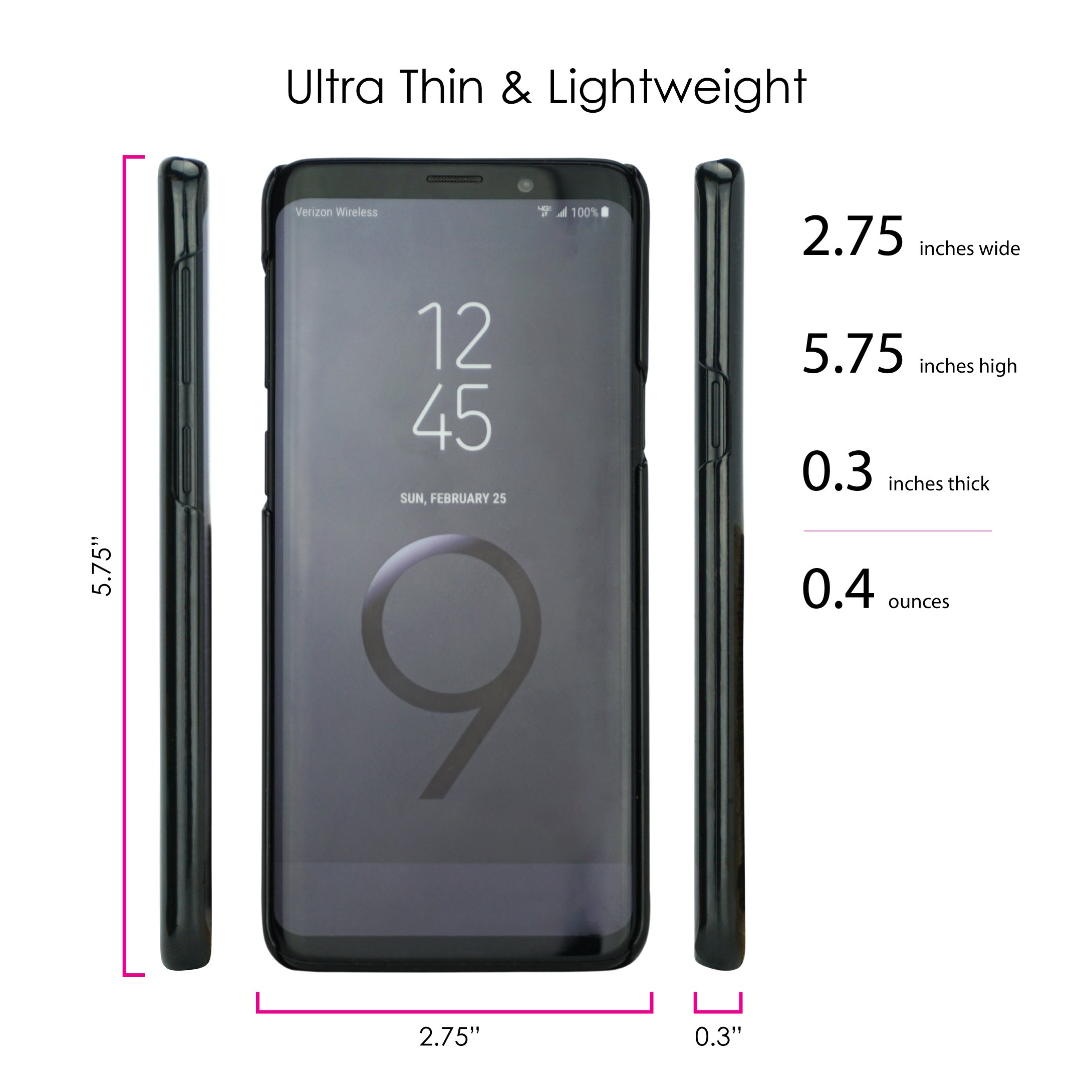 DistinctInk Ultra Slim Hard Plastic Case for Samsung Galaxy S9 (Not Plus) - Custom Black Cover with Ireland Flag Design - Perfect for Travel, St. Patrick's Day & Irish Pride Display