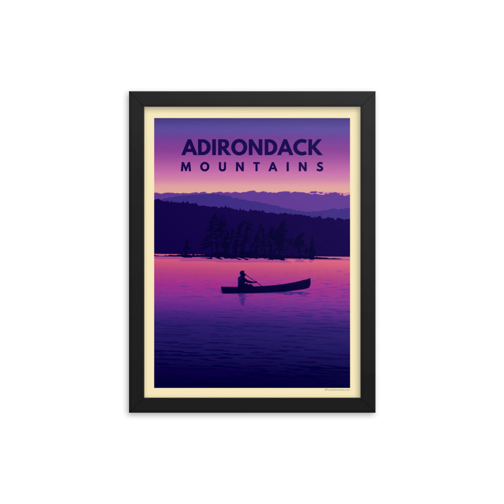 Sunset Canoeing Poster - Wall Art Decor for Living Room, Bedroom, Office - Nature Landscape Print for Home & Office Decor