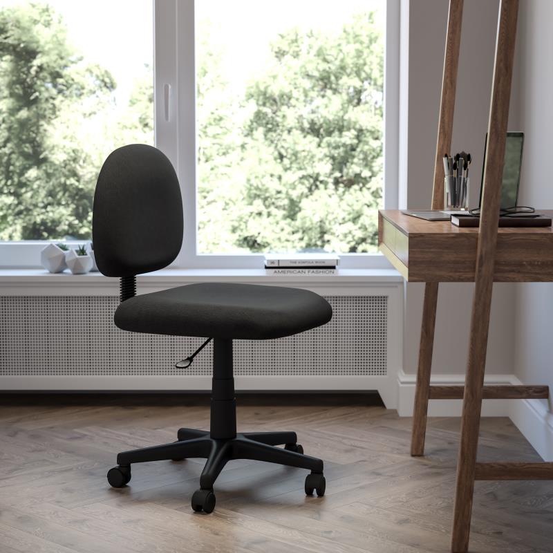 BT 660 Flash Mid Fabric Swivel Armless Task Office Chair - Ergonomic Desk Chair for Home & Office Workspace, Study, Gaming, and Conference Rooms