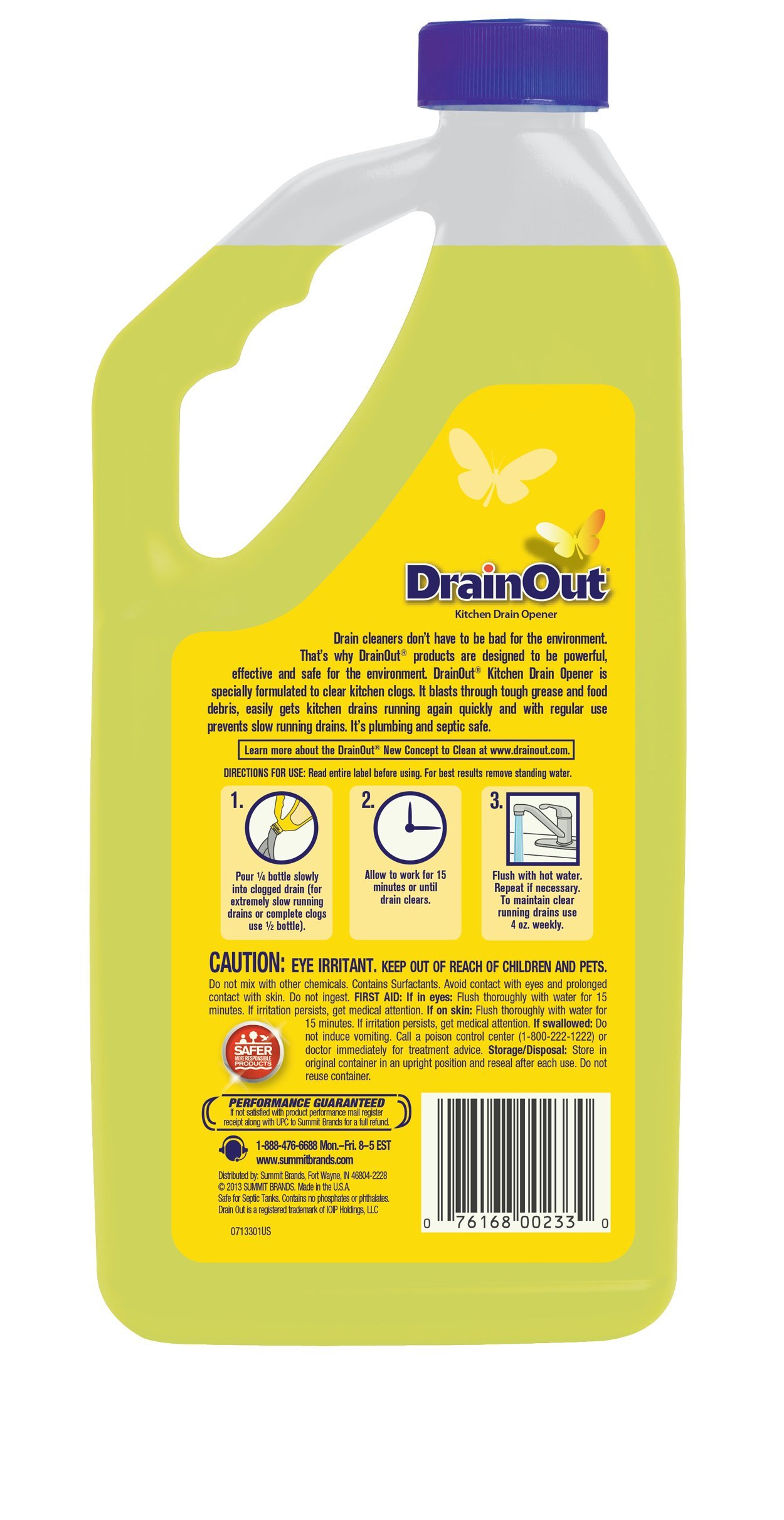 **Powerful Kitchen Drain Opener & Cleaner - 32oz Food & Grease Remover with Fresh Citrus Scent | Unclog Sinks, Tubs & Showers for a Fresh Home**
